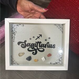 Sagittarius Framed Art with Stones